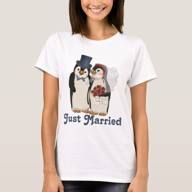 T-shirt Mariage de pingouin (Devant)
