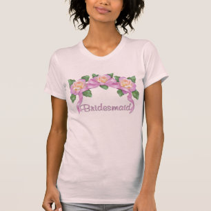 T-shirt Mariage de ruban rose - Bridesmaid