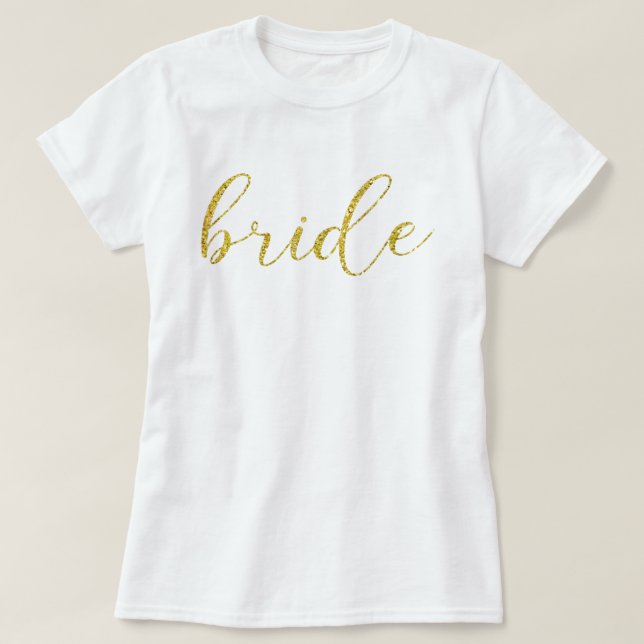 T-shirt Mariage de typographie de mariée Parties scintilla (Design devant)