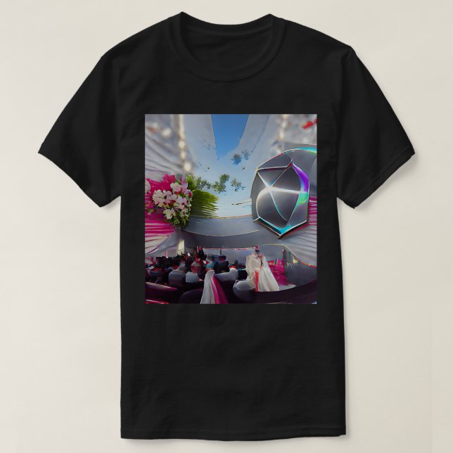 T-shirt mariage en Holographie avec Decagon (Design devant)