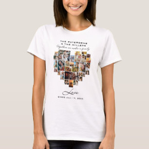 T-shirt Mariage Famille Anniversaire Coeur Photo Collage