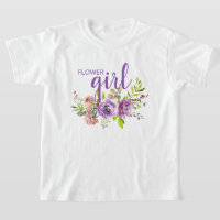 T-shirt Mariage fleuri violet Fleur Girl