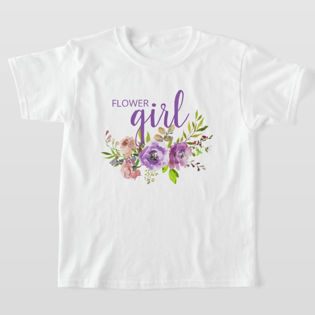 T-shirt Mariage fleuri violet Fleur Girl (Poser)