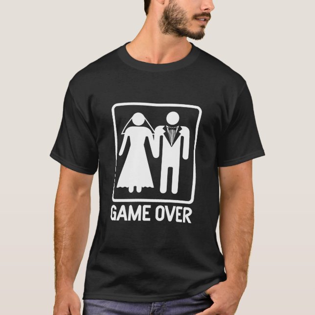 T-shirt Mariage Game Over (Devant)