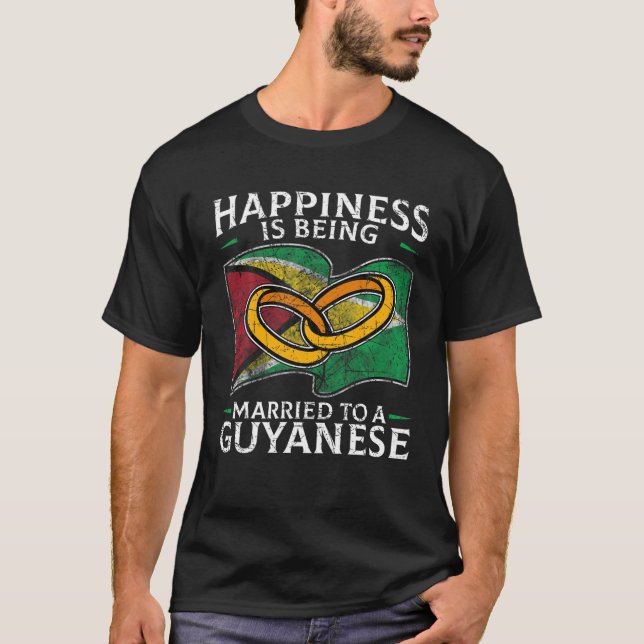 T-shirt Mariage Guyanais Marié Patrimoine Guyanais Drapeau (Devant)