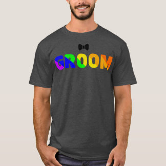 T-shirt mariage lgbtq arc-en-ciel marié