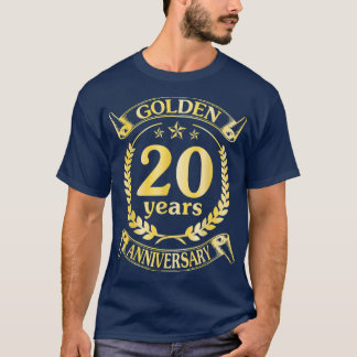T-shirt Mariage Marié Golden 20 Anniversaire Pour Hu