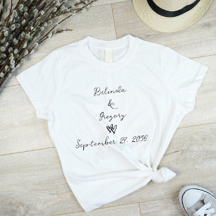 T-shirt Mariage minimaliste de typographie écrite à la mai