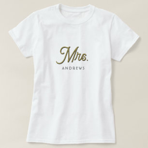 T-shirt mariage noir et or