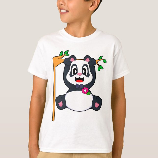 T-shirt Mariage Papillon Nœud Papillon Panda (Devant)