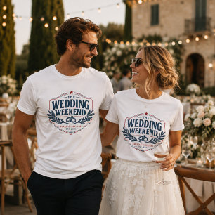 T-shirt Mariage personnalisé de fin de semaine vintage amé