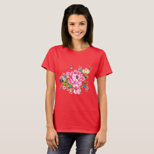 T-shirt Mariage Pink Peony bouquet de fleurs