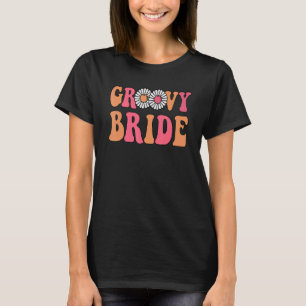 T-shirt Mariage Rétro Groovy Enterrement de Vie de Jeune F