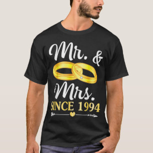 T-shirt Mariage Ring A Marié Mr & Mrs Depuis 1994 Happy Hu