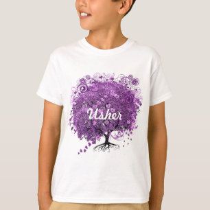 T-shirt Mariage sous l'arbre aux feuilles en forme de cœur