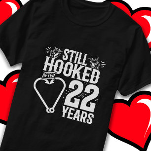 T-shirt Marié 22 ans Pêche drôle 22e anniversaire