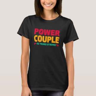 T-shirt Marié 46 ans Couple de puissance 46e anniversaire 