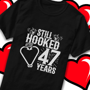 T-shirt Marié 47 ans Pêche drôle 47e anniversaire