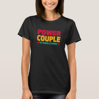 T-shirt Marié 59 ans Couple de puissance 59e anniversaire 