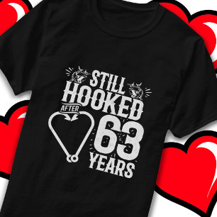 T-shirt Marié 63 ans Pêche Funny 63ème anniversaire