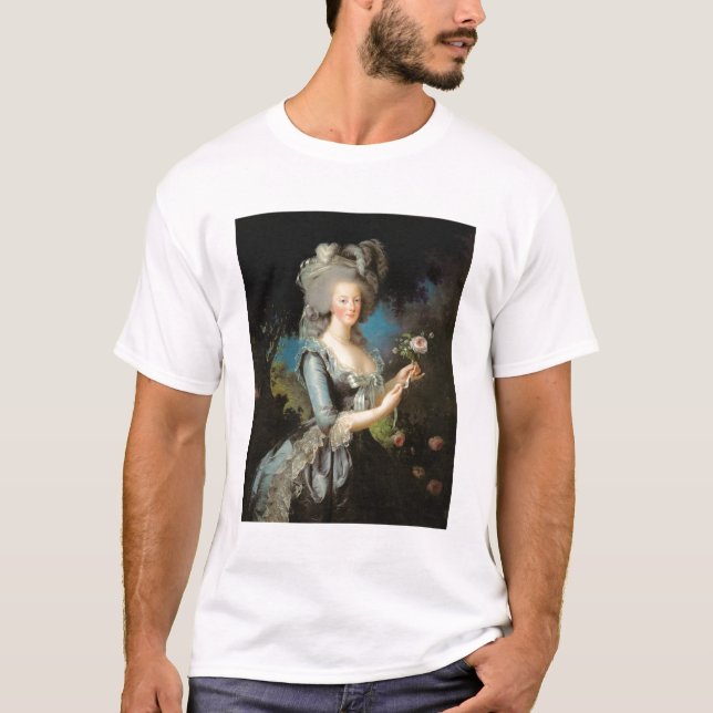 T-shirt Marie Antoinette avec un rose, 1783 (Devant)