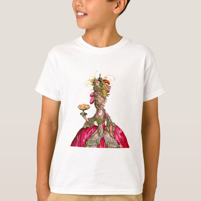 T-shirt Marie Antoinette paon et gâteau (Devant)