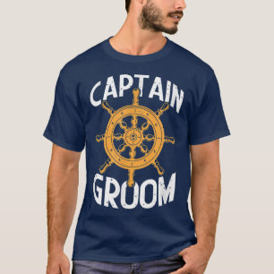 T-shirt Marié Capitaine Groom Marin Plage Croisière Mariag