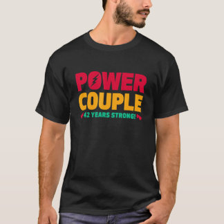 T-shirt Marié Couple de puissance 42 ans 42e anniversaire 