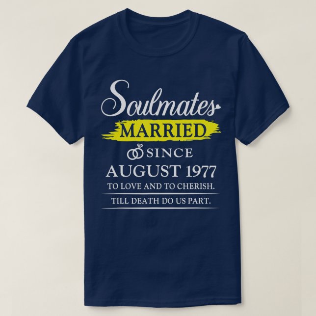T-shirt Marié depuis août 1977, 45ème anniversaire de Mari (Design devant)