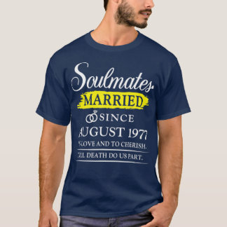 T-shirt Marié depuis août 1977, 45ème anniversaire de Mari