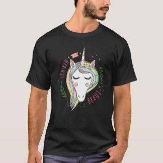 T-shirt Marie-femme disant avec licorne fête poule fête