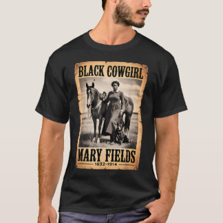 T-shirt Marie Fields, vachère noire, western rodeo, mélani