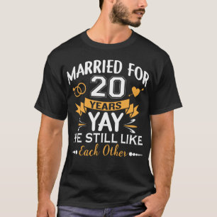 T-shirt Marié pour 20 ans 20e anniversaire Mariage