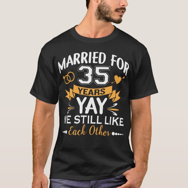 T-shirt Marié pour 35 ans 35e anniversaire Mariage (Devant)