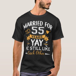 T-shirt Marié pour 55 ans 55e anniversaire Mariage