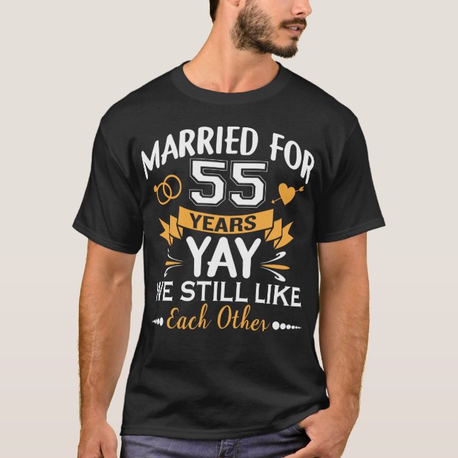 T-shirt Marié pour 55 ans 55e anniversaire Mariage (Devant)