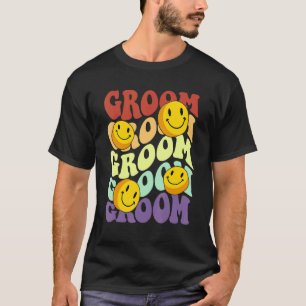 T-shirt marié sourire rétro visage mariage célébration ent