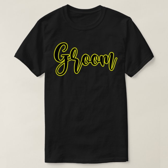 T-shirt Marié texte jaune (Design devant)