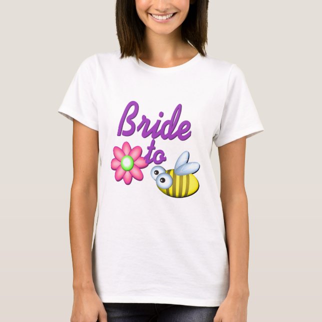 T-shirt Mariée à l'abeille/ Fleur amusante (Devant)