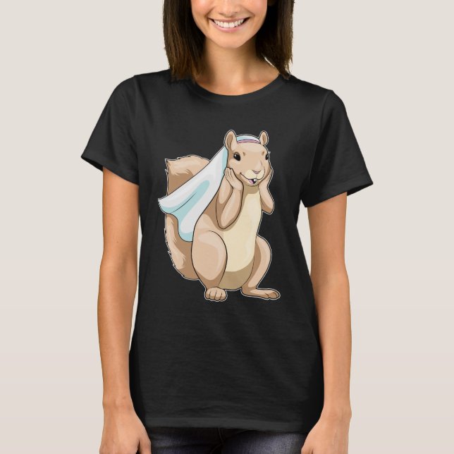 T-shirt Mariée aux écureuils voile de mariage (Devant)