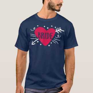 T-shirt Mariée Cute Arrow Heart Fête de Mariage et Enterre
