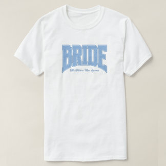 T-shirt Mariée en dentelle bleue Enterrement de vie de jeu
