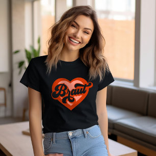 T-shirt Mariée Et Équipe Mariée Bachelorette Rétro Cœur