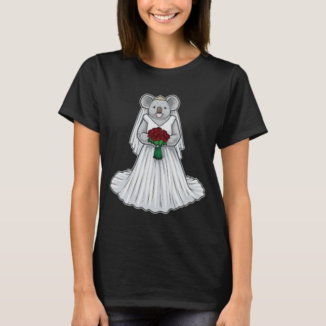 T-shirt Mariée Koala Rose Mariage (Devant)