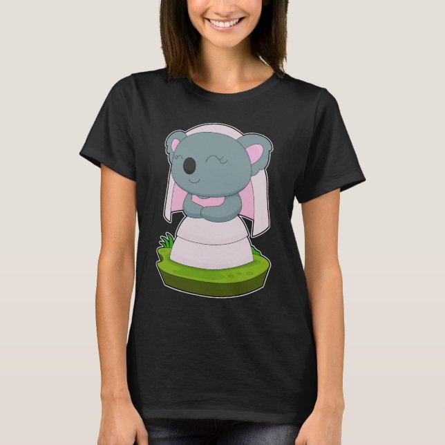 T-shirt Mariée Koala Voile de Mariage (Devant)