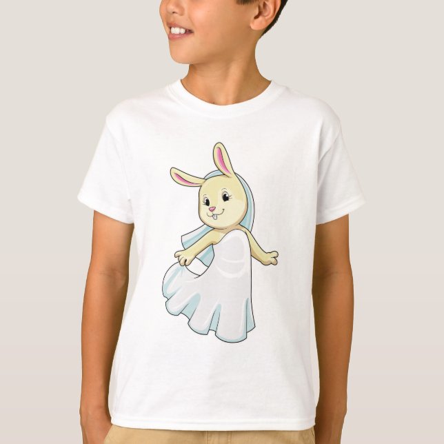 T-shirt Mariée lapin avec voile (Devant)