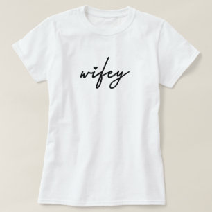 T-shirt Mariée Minimaliste Script Wifey