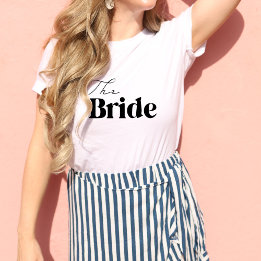 T-shirt Mariée Moderne Rétro Bachelorette Party Chemise Bl
