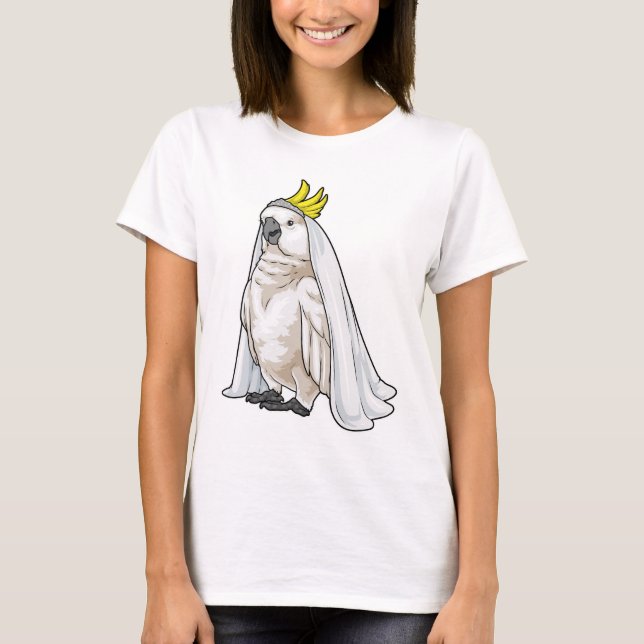 T-shirt Mariée perroquet voile de mariage (Devant)