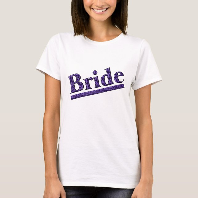 T-shirt Mariée Purple Zebra Imprimer Mariage (Devant)
